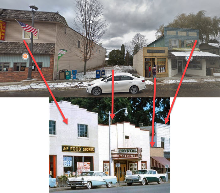 Crystal Theatre - Comparing Old Photo To Street View - Best Guess On Location